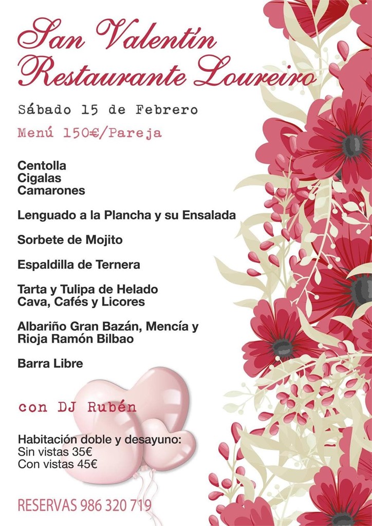 Celebre San Valentín en Restaurante Loureiro