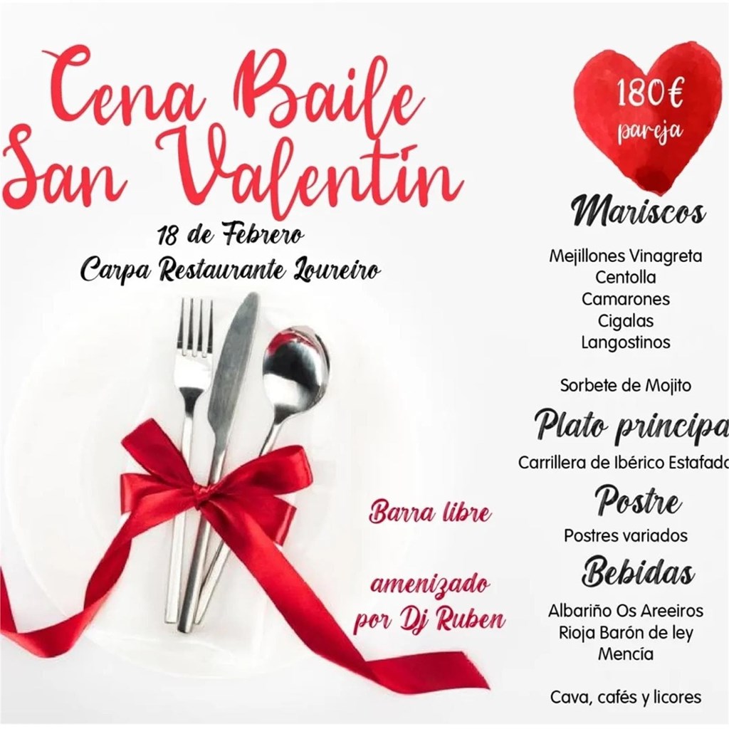 ¡Reserve su mesa para celebrar San Valentín en Restaurante Loureiro!